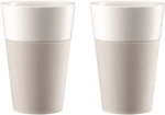Vasos de cerámica con agarradera de silicona